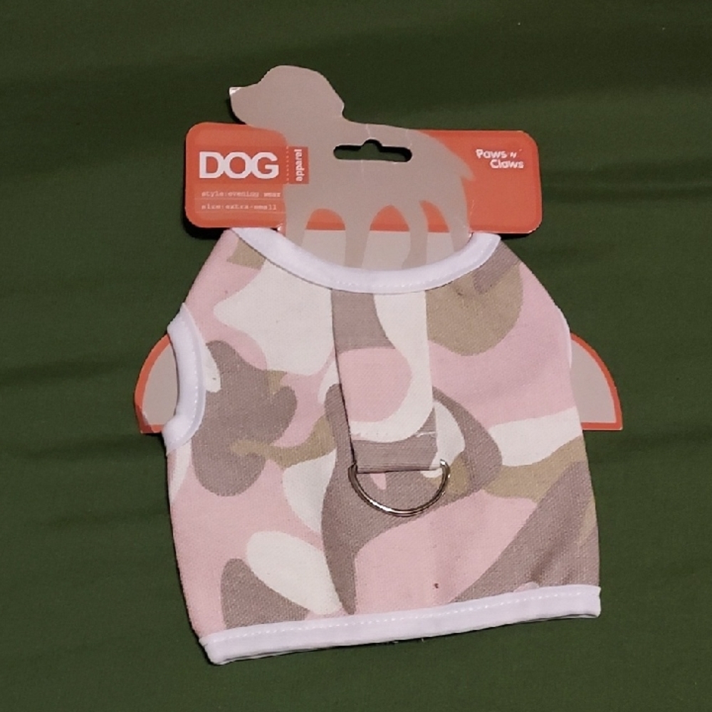 Pink Camo Dog Vest with Harness